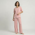 Rose Pink Half Sleeves Palazzo