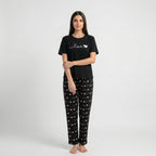 Black Small Heart Printed