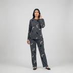 Charcoal Printed Soft Cotton Night Suit