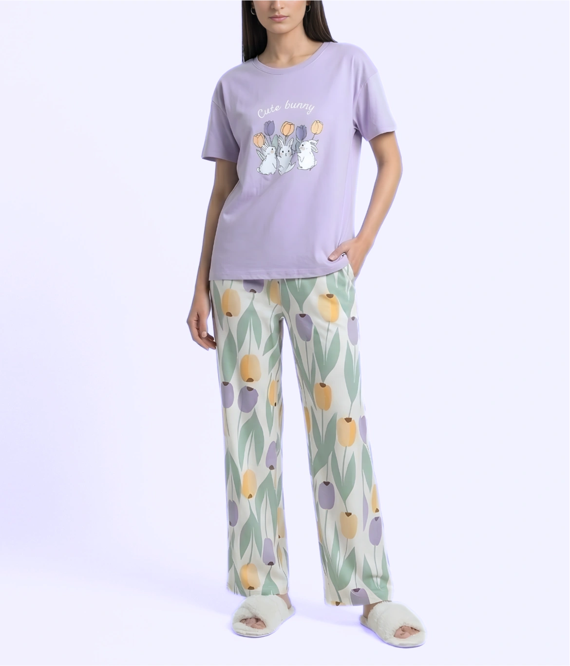 Bunny Print Cotton Nightwear