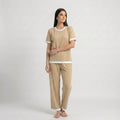 Skin White Round Neck Palazzo