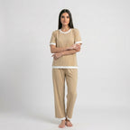 Skin White Round Neck Palazzo