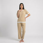 Skin White Round Neck Palazzo