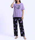 Heart & Butterfly Print Cotton Nightwear