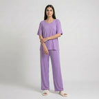 V-Neck Purple Palazzo