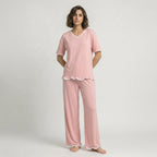 Rose Pink Half Sleeves Palazzo