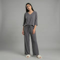 Charcoal V-Neck Palazzo
