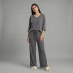 Charcoal V-Neck Palazzo
