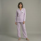 Lilac Love Bunny Printed V-Neck Button