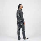 Charcoal Printed Soft Cotton Night Suit