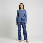 Leaf Print Soft Cotton Night Suit