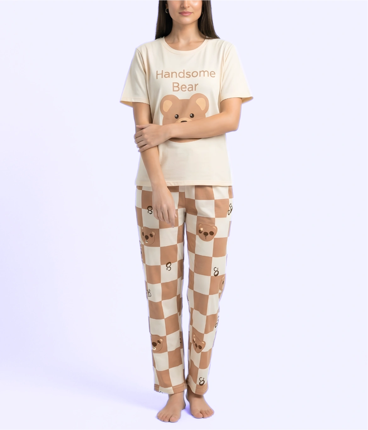 Handsome Bear Printed Night Suit