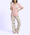Pink Pocket Style Cotton Night Suit