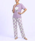 Purple Flower Print Nightwear Set