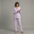 Lilac Love Bunny Printed V-Neck Button