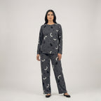 Charcoal Printed Soft Cotton Night Suit