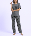 Double Heart Print Night Suit Set