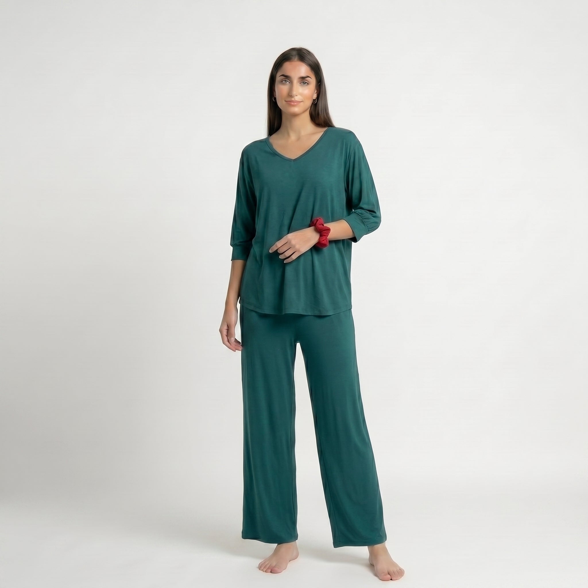 Persian Green V-Neck Palazzo