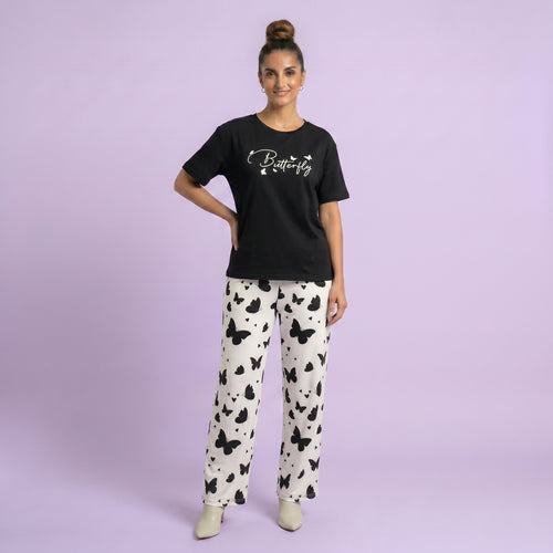 Black Small Butterfly Printed