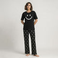 Black Smiley Printed