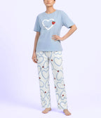 Strawberry Heart Cotton Night Suit