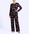 Black Heart Print Cotton Nightwear