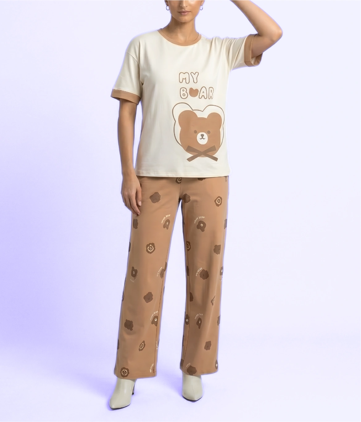 Bear Printed Nightwear Set
