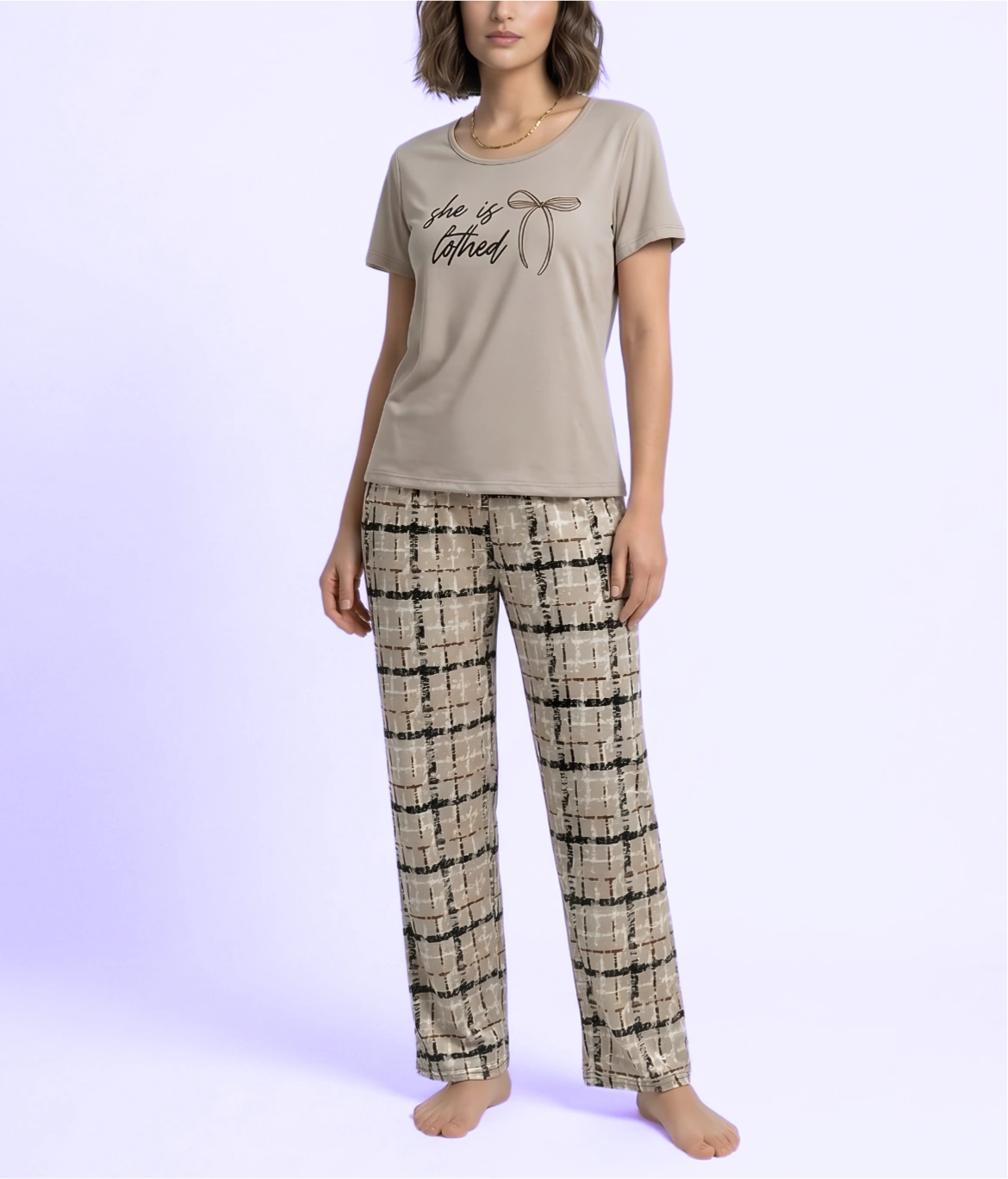 Clothed Print Cotton Nightwear