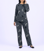 Charcoal Printed Soft Cotton Night Suit