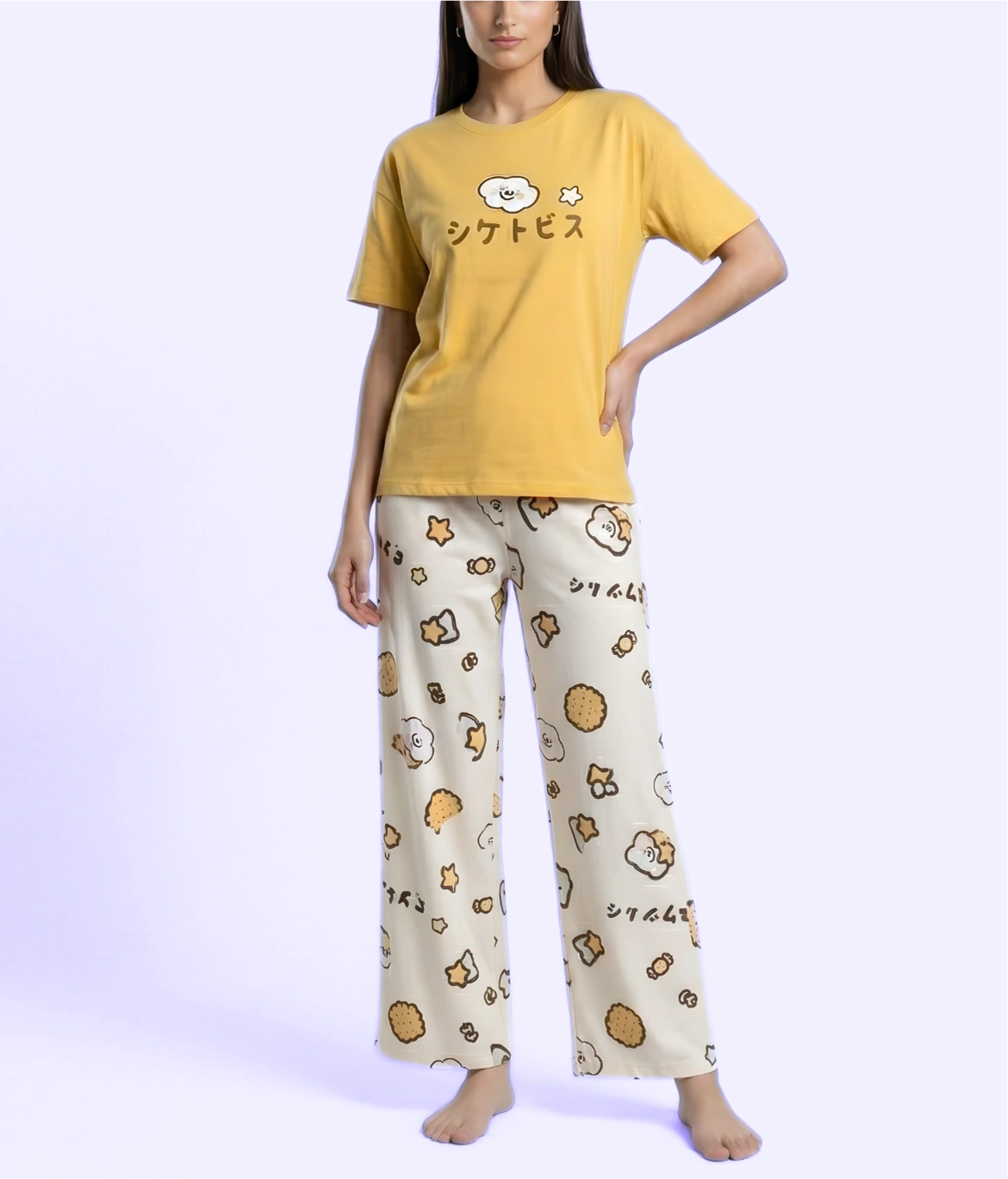 Chinese Style Print Night Suit Set