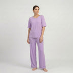 V-Neck Purple Palazzo