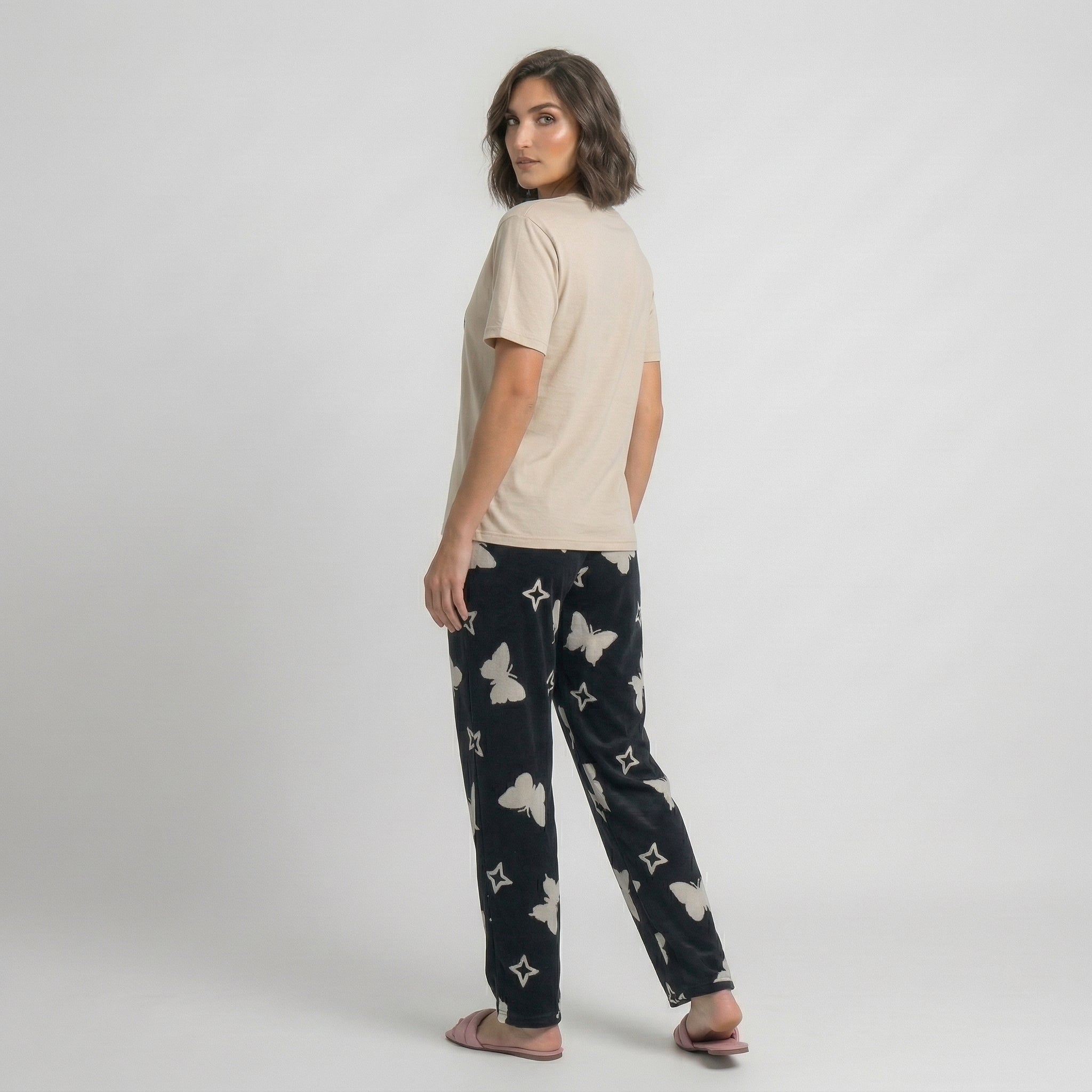 Heart Butterfly Print Cotton Nightwear Set