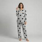 Multi Heart Print Cotton Nightwear Set