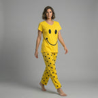 Smiley Print Cotton Nightwear Set