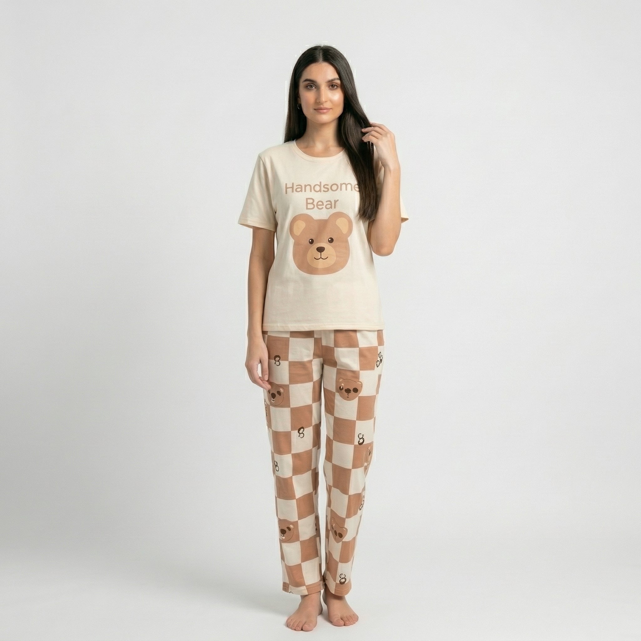 Handsome Bear Printed Night Suit