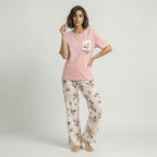 Pink Pocket Style Cotton Night Suit