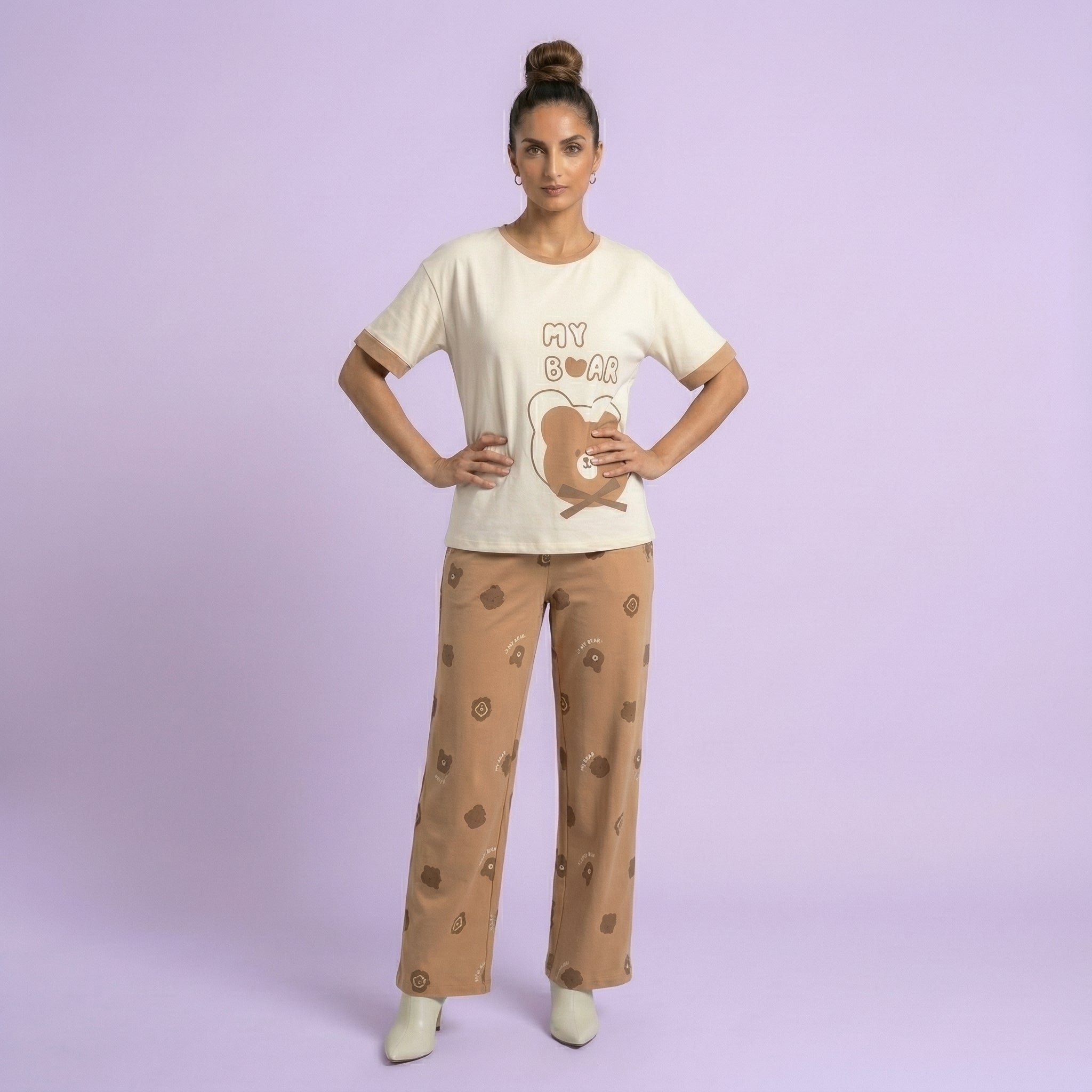 Bear Printed Nightwear Set