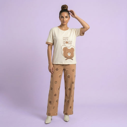Bear Printed Nightwear Set