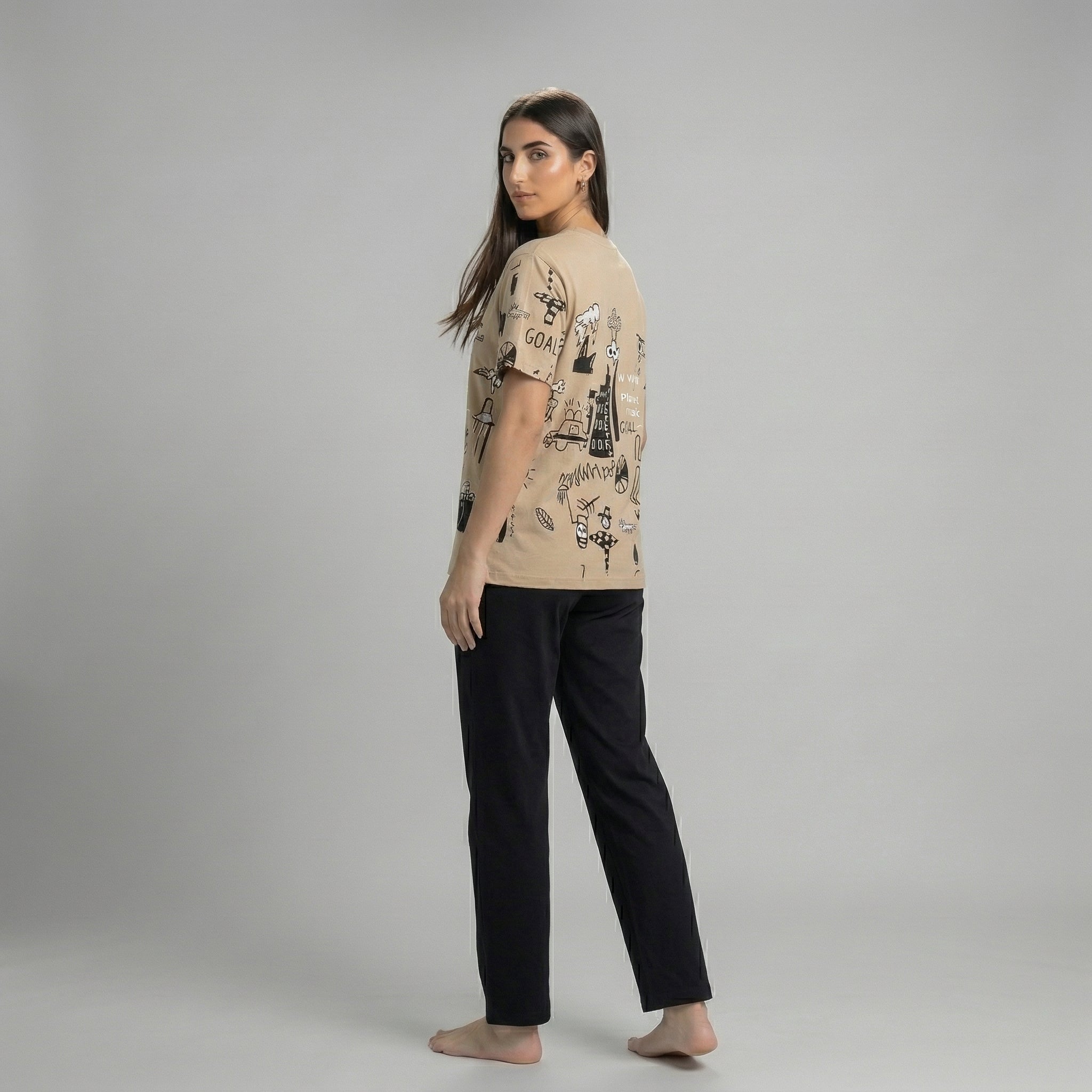 Planet Music Printed Night Suit