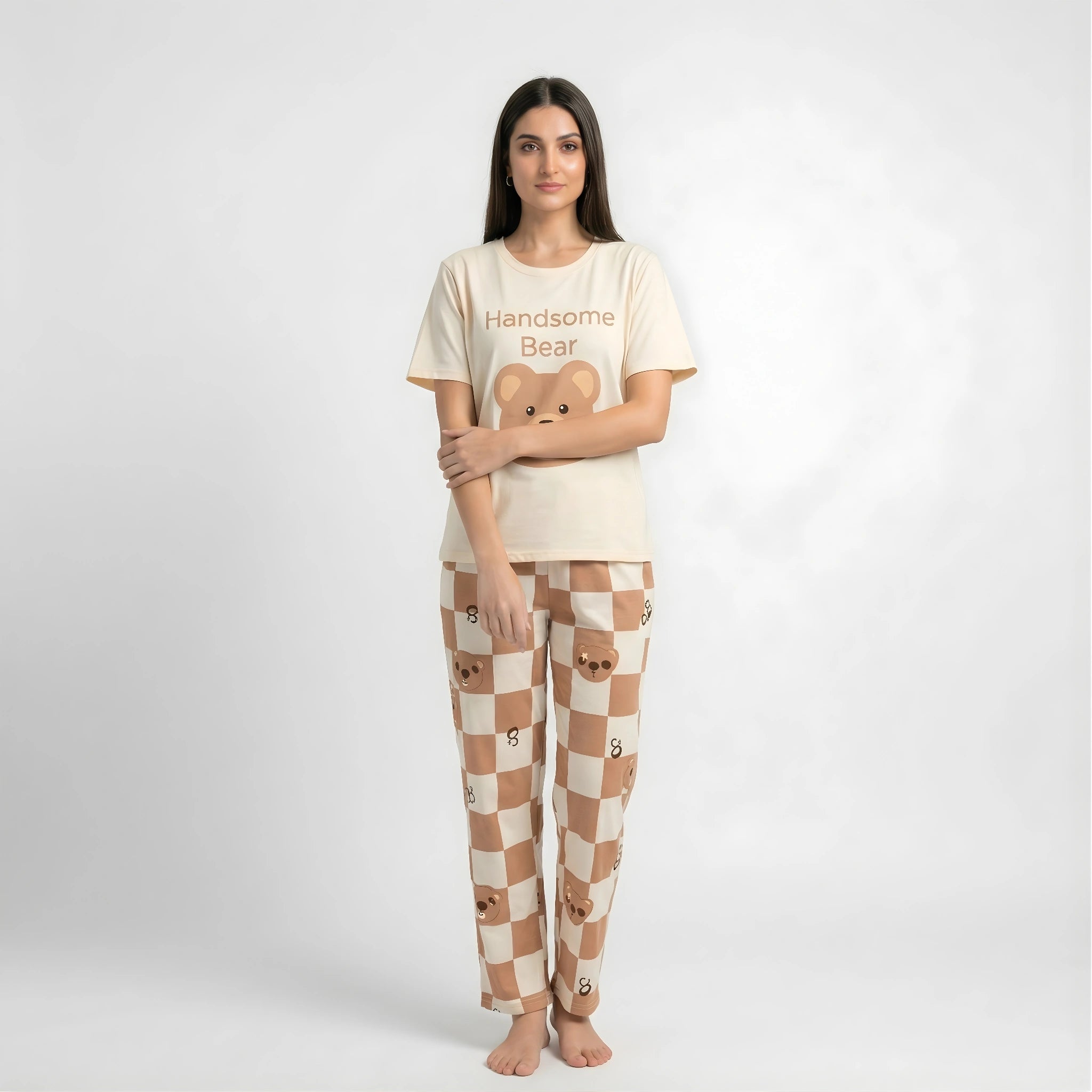 Handsome Bear Printed Night Suit