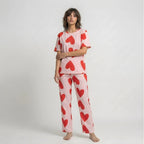 Pink Dilber Print Night Suit Set