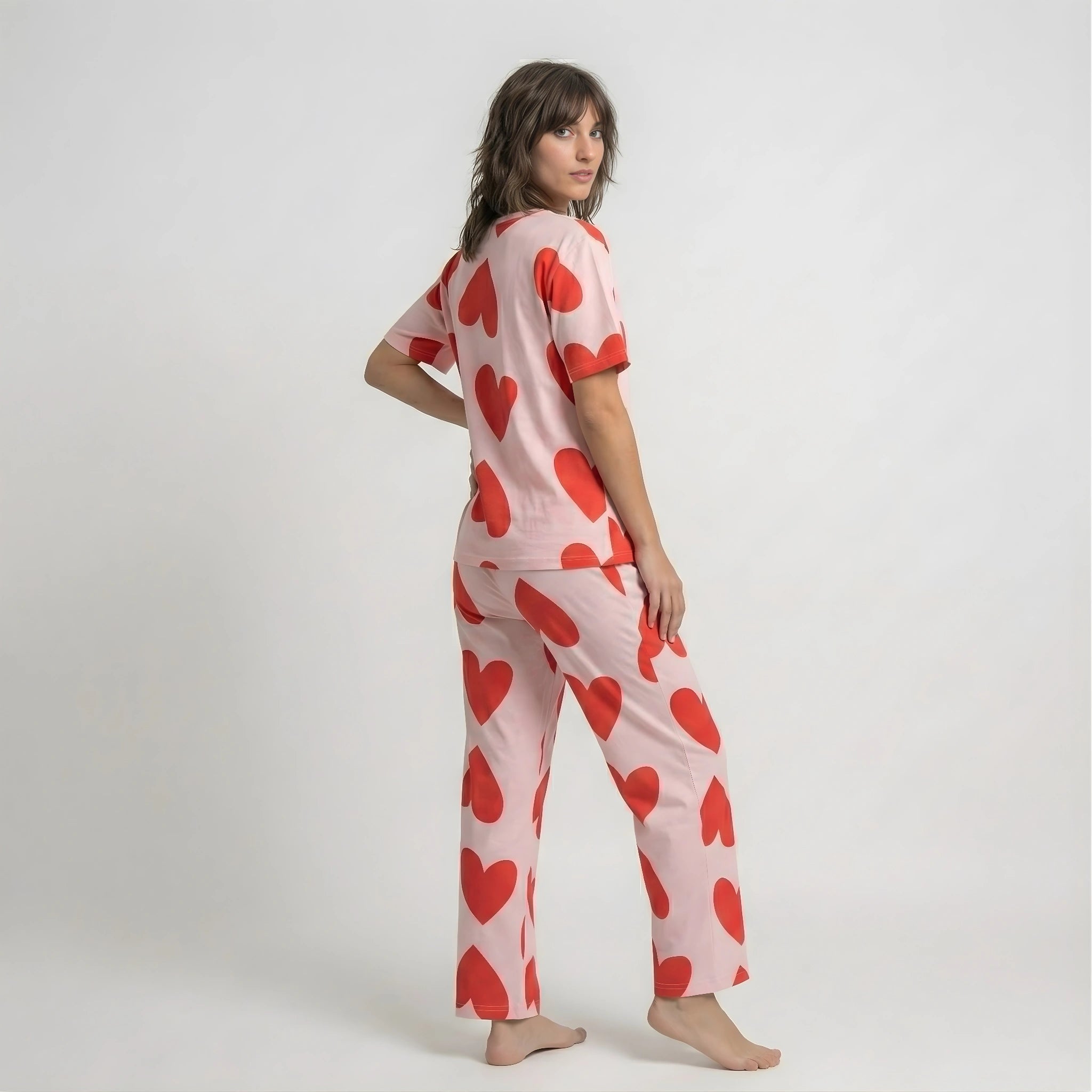 Pink Dilber Print Night Suit Set