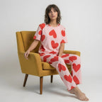 Pink Dilber Print Night Suit Set