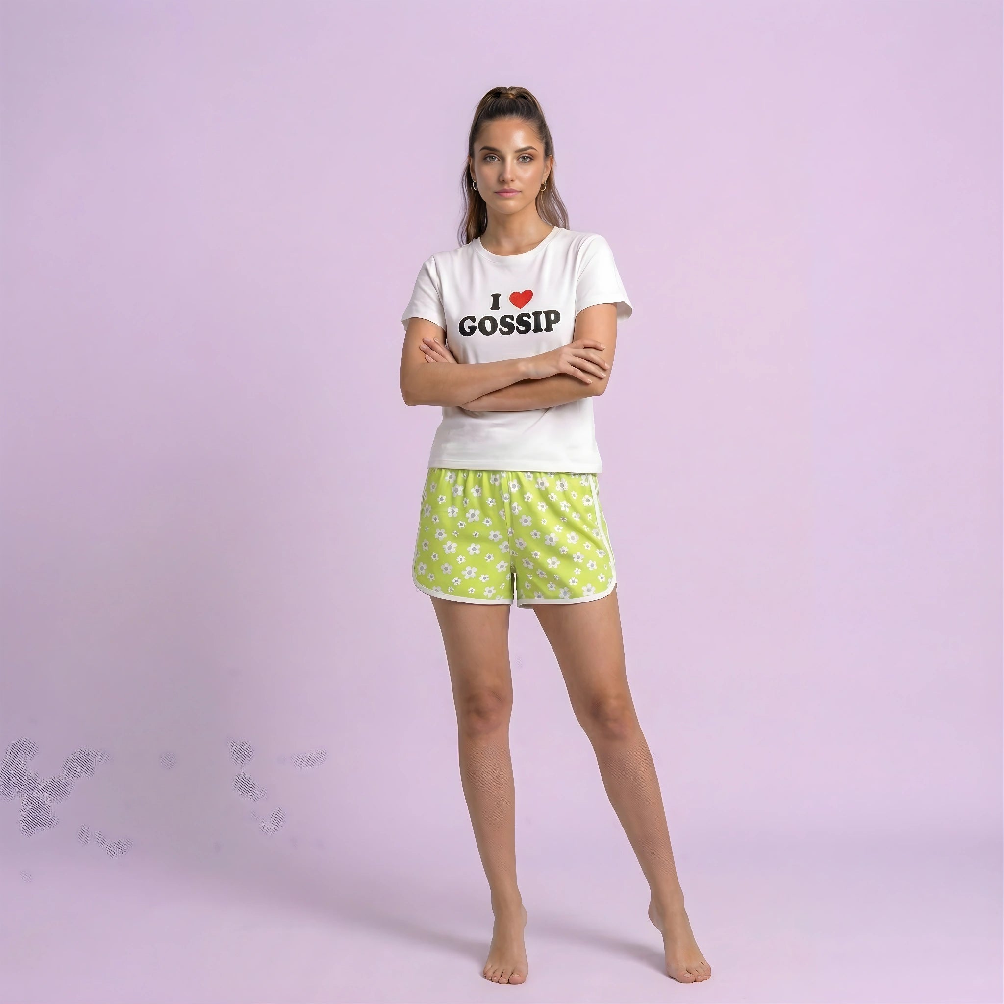 Gossip Print Night Suit