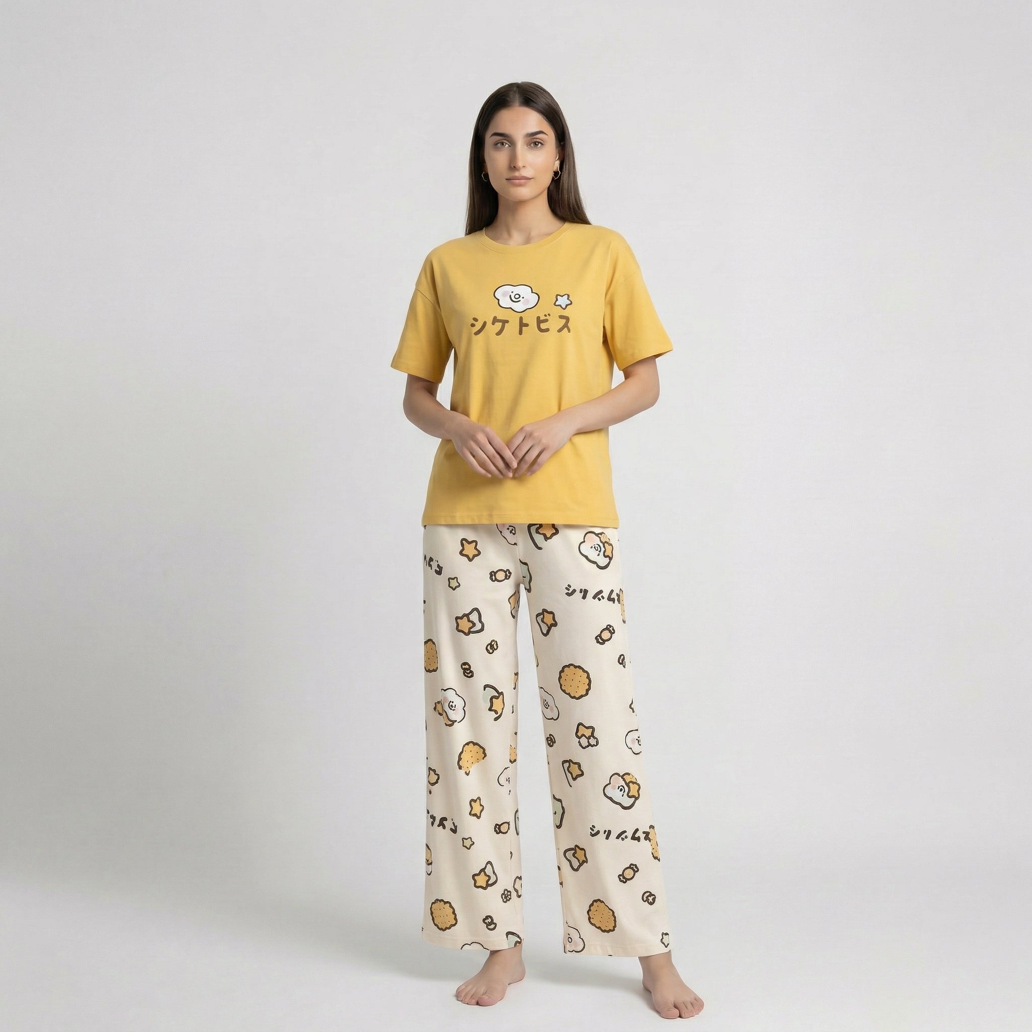 Chinese Style Print Night Suit Set