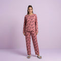 Dark Pink Love Heart Printed