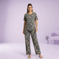 Grey Heart Printed Night Suit