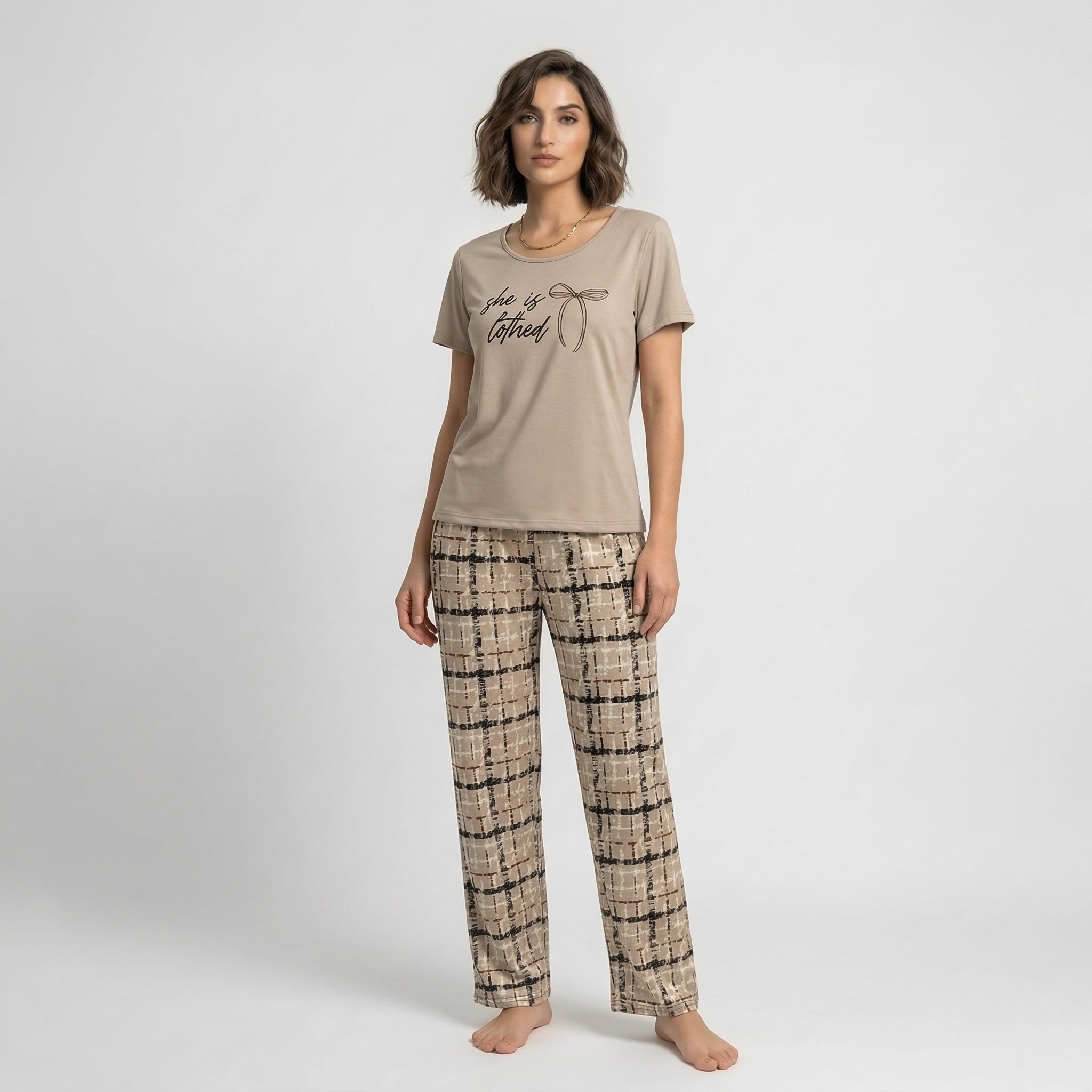 Clothed Print Cotton Nightwear Set