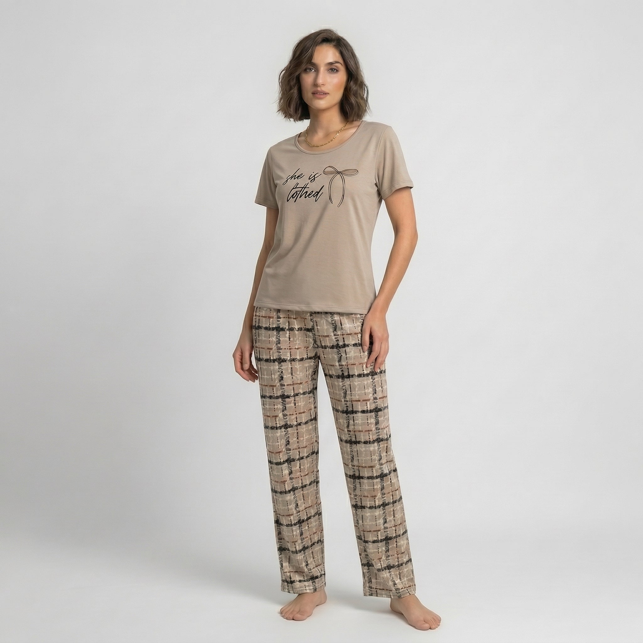 Clothed Print Cotton Nightwear Set
