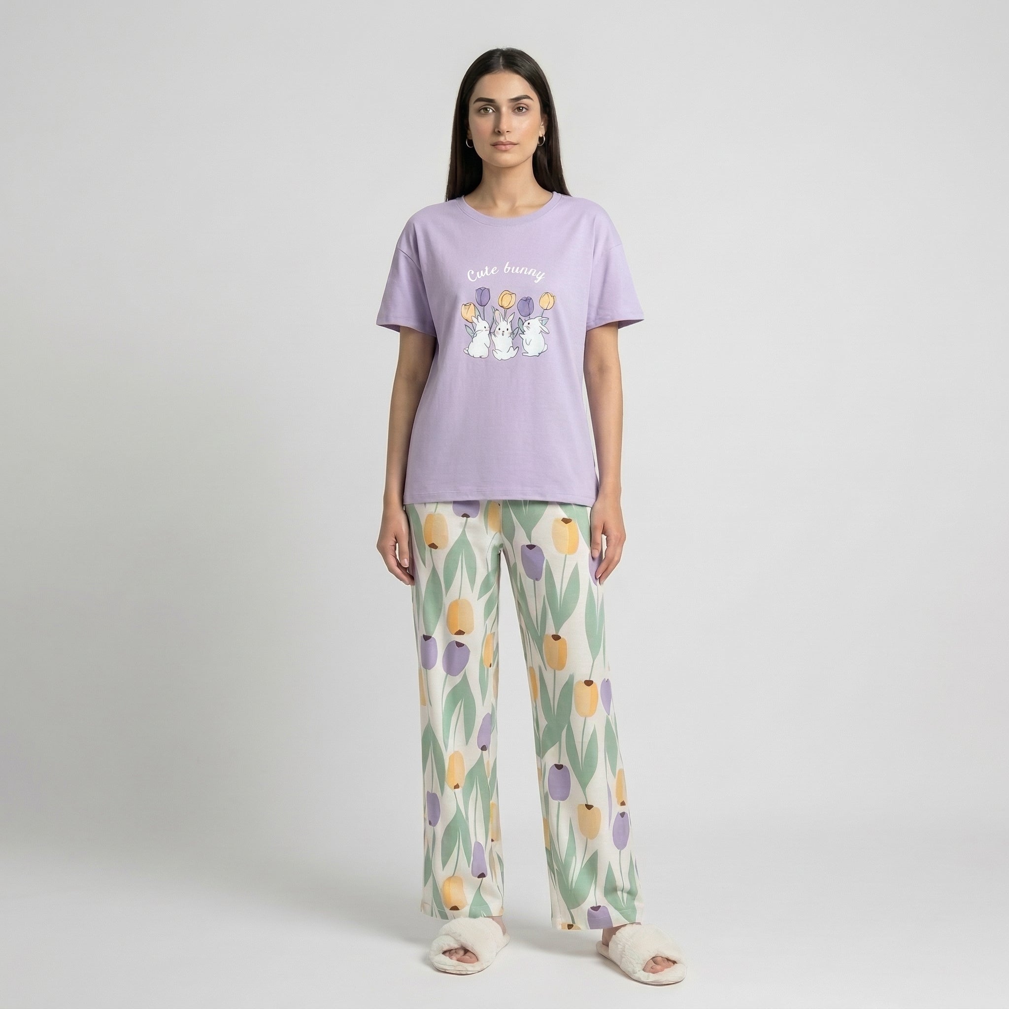 Bunny Print Cotton Nightwear Set